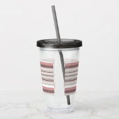 Witte strepen acryl drinkbeker (Links)