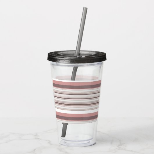 Witte strepen acryl drinkbeker (Achterkant)
