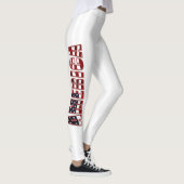 Witte strepen en Amerikaanse letters Leggings (Rechts)