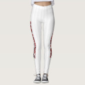 Witte strepen en Amerikaanse letters Leggings (Voorkant)