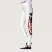 Witte strepen en Amerikaanse letters Leggings (Links)