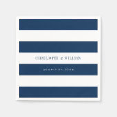 Witte strepen en bewerkbare kleuren servet (Voorkant)