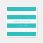 Witte strepen en bewerkbare kleuren servet (Voorkant)