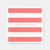 Witte strepen en bewerkbare kleuren servet (Voorkant)