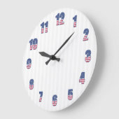 Witte strepen en kleurrijke getallen grote klok (Hoek)