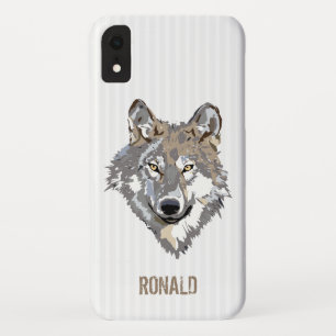 witte strepen en wolf Case-Mate iPhone case