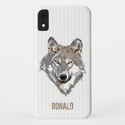 witte strepen en wolf Case-Mate iPhone case (Achterkant)