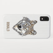 witte strepen en wolf Case-Mate iPhone case (Achterkant (horizontaal))