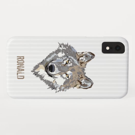 witte strepen en wolf Case-Mate iPhone case (Achterkant (horizontaal))