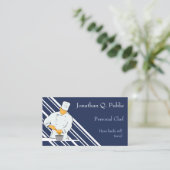 Witte strepen met blauwe achtergrond visitekaartje (Staand voorkant)