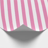 Witte strepen met roze achtergrond | DIY-kleur Cadeaupapier (Hoek)