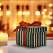 Witte strepen op groen kerstpatroon cadeaupapier