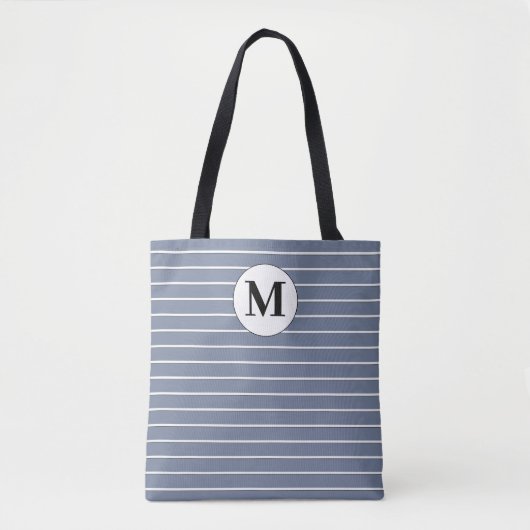 Witte strepen tote bag (Voorkant)