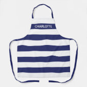 Witte strepen van de zeemacht, aangepast monogram schort (Voorkant)