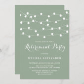 Witte Strijklichten Sage Groene Pensioenpartij Kaart (Voorkant / Achterkant)