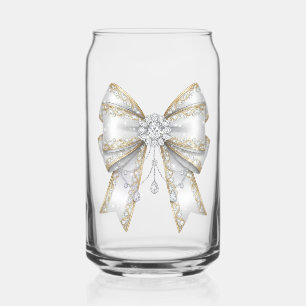 witte strik blikvorm glas