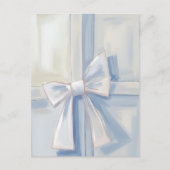 Witte strik cadeau | Waterverf Briefkaart (Voorkant)