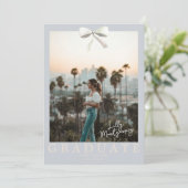 Witte strik Coquette Trellis afstudeeruitnodiging Kaart (Staand voorkant)