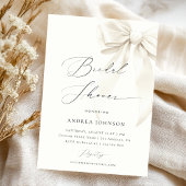 Witte strik elegante script klassieke bruidsbruilo kaart