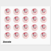 Witte strik gebonden rond rood hart romantisch ronde sticker (Vel)