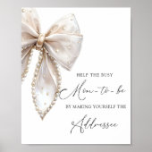 Witte strik Help de drukke moeder adres een envelo Poster (Voorkant)