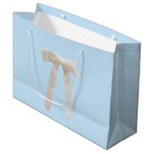 Witte strik luxe groot cadeauzakje (Voorkant Gekanteld)