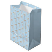 Witte Strik Luxe Medium Cadeauzakje (Voorkant Gekanteld)