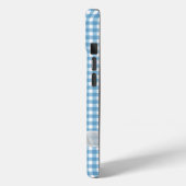 Witte strik op blauwe gingham Case-Mate iPhone case (Achterkant / Links)