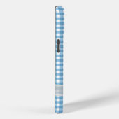 Witte strik op blauwe gingham Case-Mate iPhone case (Achterkant / Rechts)