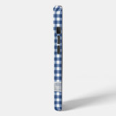 Witte strik op Navy Blue Gingham Case-Mate iPhone Case (Achterkant / Links)