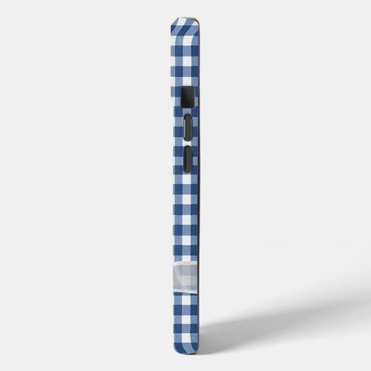 Witte strik op Navy Blue Gingham Case-Mate iPhone Case (Achterkant / Links)