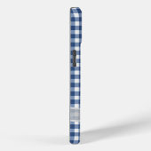 Witte strik op Navy Blue Gingham Case-Mate iPhone Case (Achterkant / Rechts)