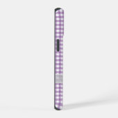 Witte strik op Paarse gingham iPhone 15 Case (Rechterkant)
