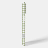 Witte strik op Sage Green Gingham Case-Mate iPhone Case (Achterkant / Rechts)