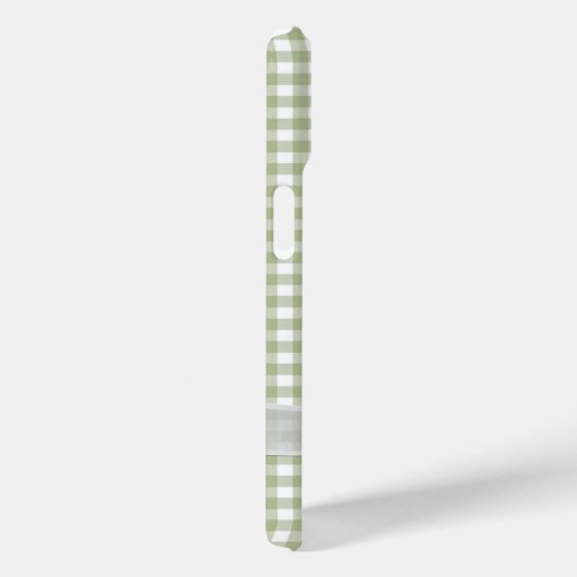 Witte strik op Sage Green Gingham Case-Mate iPhone Case (Achterkant / Rechts)
