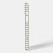 Witte strik op Sage Green Gingham Case-Mate iPhone Case (Achterkant / Links)