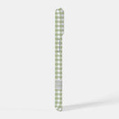 Witte strik op Sage Green Gingham iPhone 15 Case (Rechterkant)