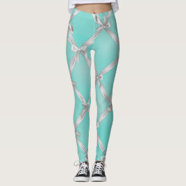 Witte Strikken Turquoise Robins Ei Blauw Leggings
