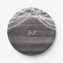 Witte String lichten & Rustiek hout