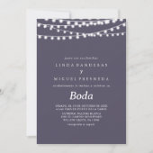 Witte String Lights Boda Spaanse bruiloft Kaart (Voorkant)