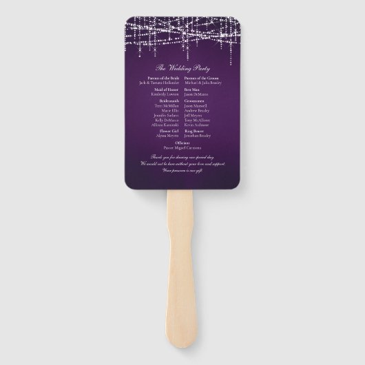 Witte String Lights op Royal Paarse Handwaaier (Achterkant)