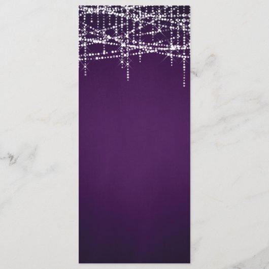 Witte String Lights op Royal Paarse Menu (Achterkant)