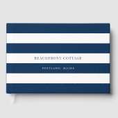 Witte stripes en aangepaste kleuren voor thuisgebr gastenboek (Voorkant)