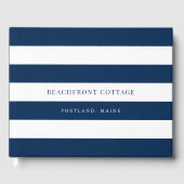 Witte Stripes en aangepaste kleuren voor thuisgebr Gastenboek (Voorkant)