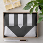Witte Stripes en Chevrons op zwart met monogram Tissuepapier (Geschenk)