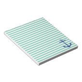 Witte Stripes en Navy Anchor Notitieblok (Schuin)