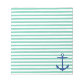 Witte Stripes en Navy Anchor Notitieblok (Voorkant)