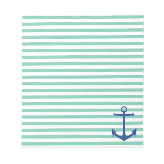 Witte Stripes en Navy Anchor Notitieblok (Voorkant)