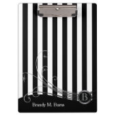 Witte Stripes en zwarte Swirls Klembord (Voorkant)