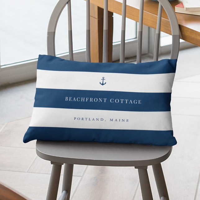 Witte strips en aangepaste achtergrond- en ankerkl kussen (Creator heeft geüpload)